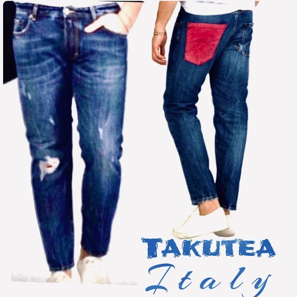 ☑️Italian Designer Jeans Takutea AKUR Distressed - Picture 12 of 14